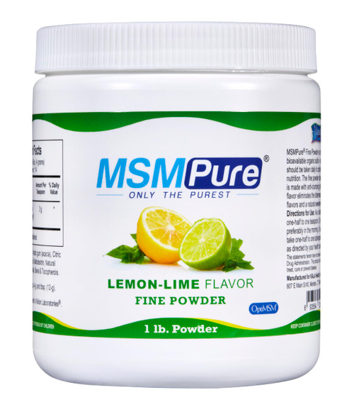 KALA HEALTH MSMPure Fast Dissolving Lemon Lime Flavored Fine MSM Powder Crystals – US-Made MSM for Joint Health, Skin Appearance, and Hair & Nail Support – 1 lb, Organic Sulfur