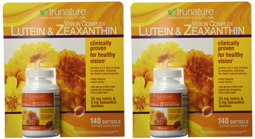 TruNature Vision Complex with Lutein & Zeaxanthin - Great Value Pack of 2 (Total 280Ct Softgel Type) x#vswa
