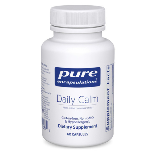 Pure Encapsulations Daily Calm - Vegan Stress & Sleep Support* Supplement - Contains Ashwagandha, Saffron, GABA & L-Theanine - Non-GMO, Soy-Free & Gluten-Free - 60 Capsules