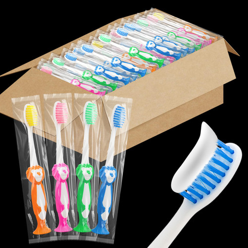 HAIFOTRVA Disposable Toddler Toothbrush Kids Pack of 200,Manual Suction Cup Bulk Kids Toothbrushes Individually Wrapped Animal Toothbrush for Kids,Childrens,for Home,School,Camp,Daycare,Travel