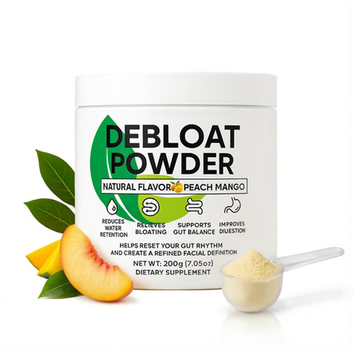 GROHESE Debloat Powder, Daily Digestion & Debloating Support, Gut Balance & Water Retention Relief for Men & Women, Peach Mango Flavor, 200g / 7.05oz