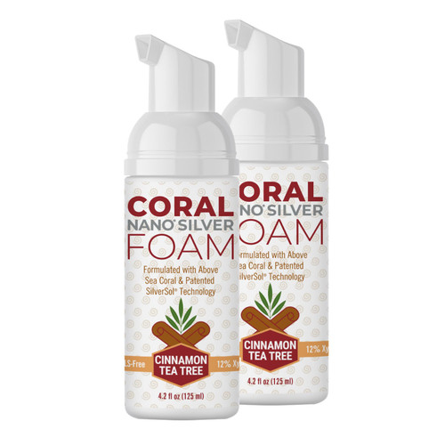 Coral Nano Silver Foaming Cinamon Tea Tree Toothpaste, Natural Fluoride Free Toothpaste, SLS and Glycerin Free - 4 Ounce