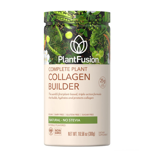 PlantFusion Vegan Collagen Powder - Plant Based Collagen Protein Powder For Muscle & Joints, Hair, Skin & Nails - Keto, Gluten Free, Soy Free, Non-Dairy, No Sugar, Non-GMO - Unflavored 10.58 oz