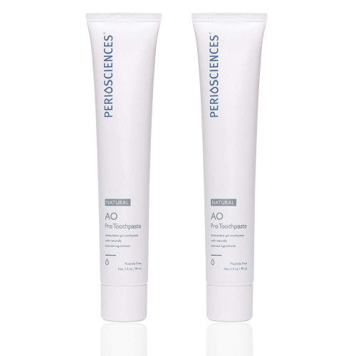 PerioSciences AO Pro Natural Toothpaste with Nano Hydroxyapatite, Remineralizing, Fluoride Free, SLS Free, Gluten Free 3 fl oz / 90ml - Pack of 2