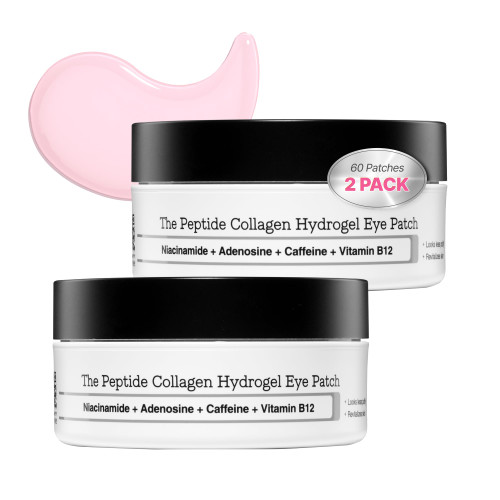 COSRX Pink Peptides Collagen Hydrogel Eye Patch 120 Count (2 Pack of 60 Count) for Puffy Eyes, Cooling & Firming Under Eye Patches with 4-Peptide & Caffeine, Depuffing Gel Eye Mask, Korean Skin Care