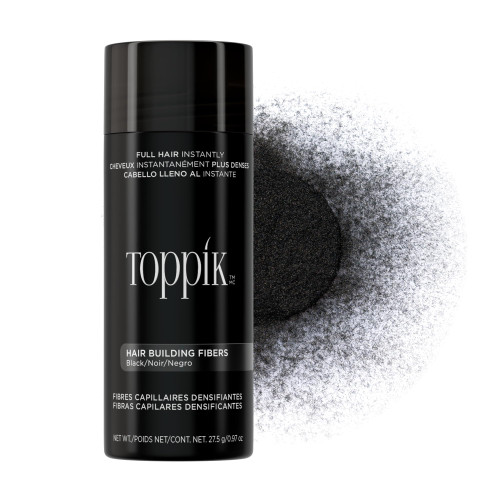 Toppik Hair Building Fibers, Black, 27.5g Fill In Fine or Thinning Hair, Instantly Thicker, Fuller Looking, 9 Shades for Men & Women, Keratin Protein Formula