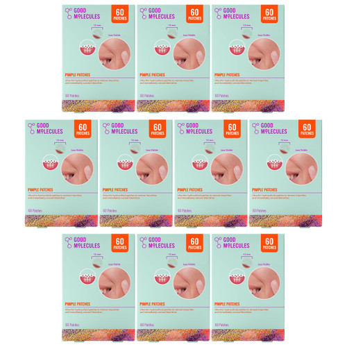 Good Molecules Pimple Patches Pack of 10 – 600 Patches (60×10) | Ultra-Thin Hydrocolloid Patches for Concealing Blemishes & Spots