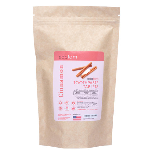 Toothpaste Tablets – Cinnamon | Nano Hydroxyapatite Toothpaste Tablets Chewable | Fluoride Free l 350 Tabs