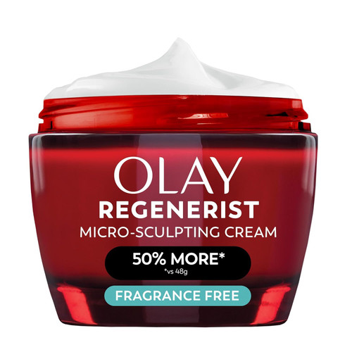 Olay Face Moisturizer, Regenerist Micro-Sculpting Cream for Women, Fragrance-Free - Anti-Aging, Anti-Wrinkle, Firming Skin Care - Triple Collagen Cream, Peptide, Hyaluronic Acid, Niacinamide, 2.6oz