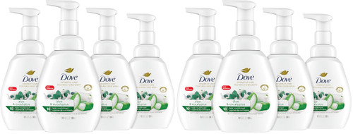 Dove Foaming Hand Wash Aloe & Eucalyptus Protects Skin from Dryness,More Moisturizers than the Leading Ordinary Hand Soap,10.1 oz,(Pack of 8)