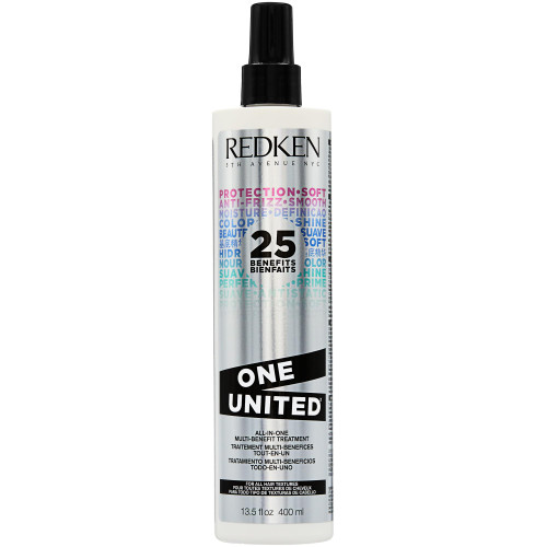Redken One United Leave In Conditioner Spray - Multi-Benefit Leave In Treatment For All Hair Types, Heat Protectant & Detangler Spray, Paraben Free
