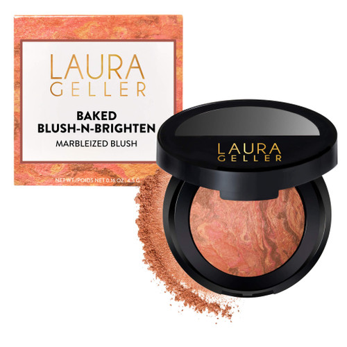 LAURA GELLER NEW YORK Baked Blush-n-Brighten for Mature Skin - 10 Beachy Horizon - Powder Blush Won't Settle into Fine Lines - Buildable Natural Finish – Longlasting Formula - Made in Italy​