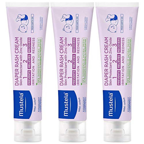 Mustela Baby Diaper Rash Cream 123 - Skin Protectant with Zinc Oxide - Fragrance Free & Paraben Free - with 98% Natural Ingredients - 3.8 Oz