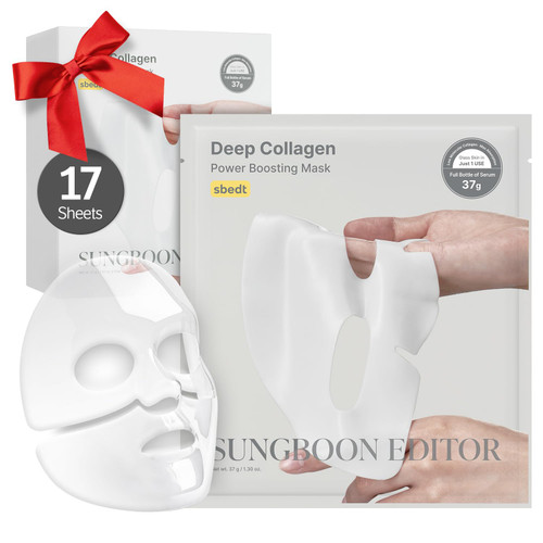 SUNGBOON EDITOR Deep Collagen Overnight mask 37gx17ea Real Collagen 2,160,000PPB for Elasticity TikTok Trend Items Original Hydrating Collagen Face Mask Korean Skin Care Gifts for Women