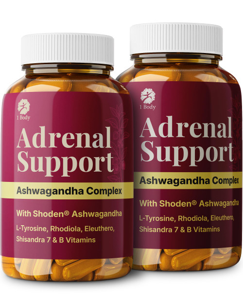 1 Body Adrenal Support Complex with Ashwagandha & Adaptogens, 2 Pack