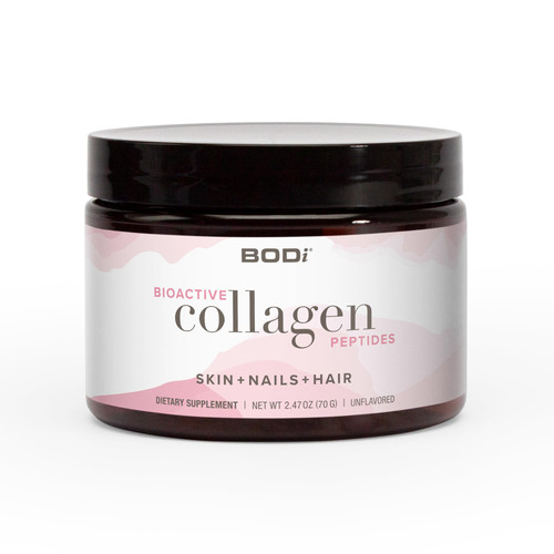 BODi Bioactive Collagen Peptides Powder, Collagen Type I & III for Skin, Hair and Nail Health, Gluten-Free Supplement for Women - Hydrolyzed Collagen, Unflavored, 2.47 oz, 28 Servings