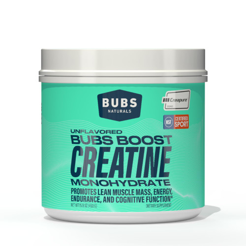 BUBS Boost Creatine Monohydrate – 90 Servings | 5g Creapure® Creatine Powder | NSF Certified for Sport | Supports Strength, Power & Performance | Unflavored, No Fillers