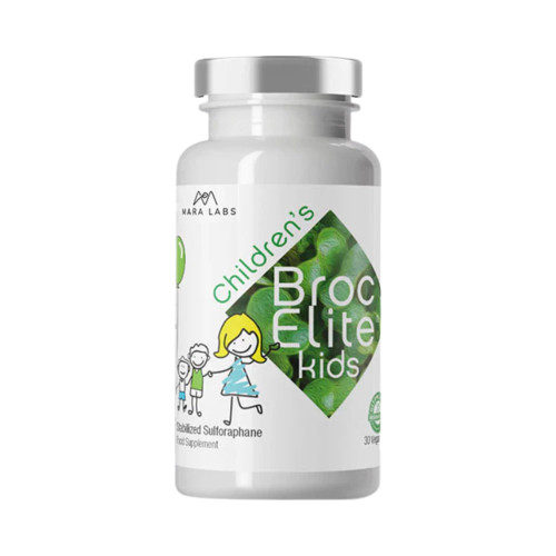 BrocElite Mara Labs Kids | Broccoli Supplement w/Naturally Stabilized Sulforaphane Extract for Children | No Glyphosate Residue | 30 Vegan Capsules