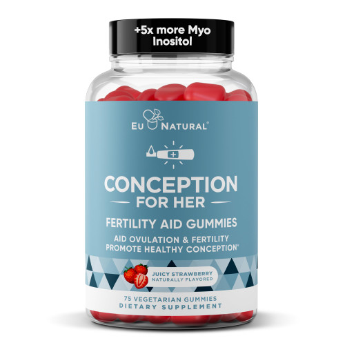Conception for Her Fertility Gummies - Fertility Supplements for Women with Myo Inositol, Folate & more Essential Nutrients - Delicious Juicy Strawberry Hormone Balance Vitamins, 75 ct Pectin Gummies