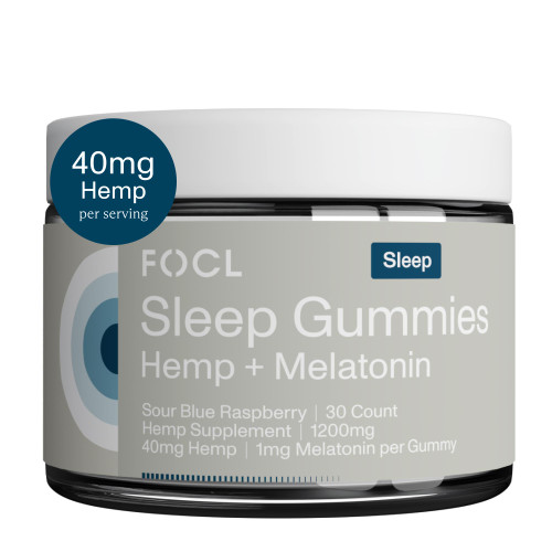 FOCL Sleep Gummies - Sleep Aid, Melatonin Gummies to Promote Calm Mind & Fall Asleep Faster - Gummy Supplement for Deep Sleeping - Sleeping Gummy for Adults - 30 ct, Sour Blue Raspberry