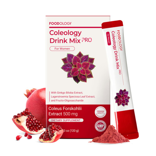 FOODOLOGY Coleology Drink Mix PRO | 3,000mg Prebiotic Fiber & Metabolism Support | Daily Pomegranate Stick Powder for Gut Health & Weight Management | 15 Sticks