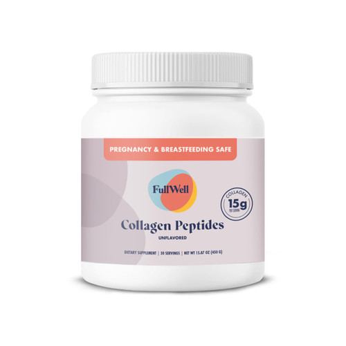 FullWell Unflavored Collagen Peptides Powder - Grass-Fed Bovine Collagen for Skin Health - Tissue Elasticity Support - Pregnancy & Breastfeeding-Safe - Reproductive Health Aid - 15.87 oz (30 Servings)