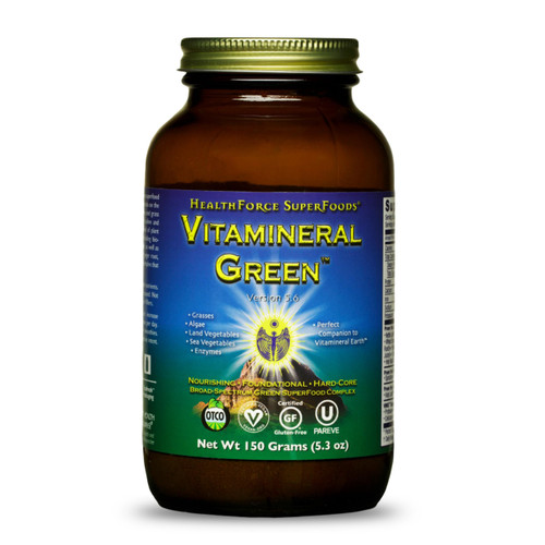 HEALTHFORCE SUPERFOODS Vitamineral Green - Mineral Supplement for Immune & Thyroid Support - Green Powder Supplement with Ingredients from the Land - Gluten-Free & Vegan - 150 Grams