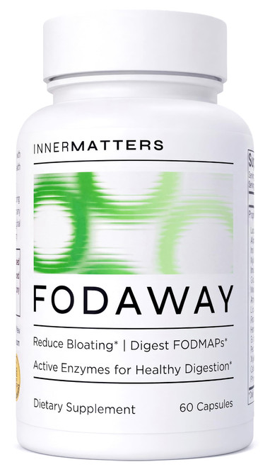 Innermatters FODAWAY, FODMAP Digestive Enzymes for Bloating, Gas, & Diarrhea Fast Relief, with Xylose Isomerase, Fructan Hydrolase, Alpha-Galactosidase, & Lactase, Promotes Gut Health, 60 Count