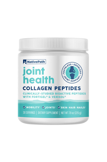 NativePath Fortigel & Verisol Joint Health Collagen Peptides Powder – Type 1 & 3, Grass-Fed Unflavored, 30 Servings