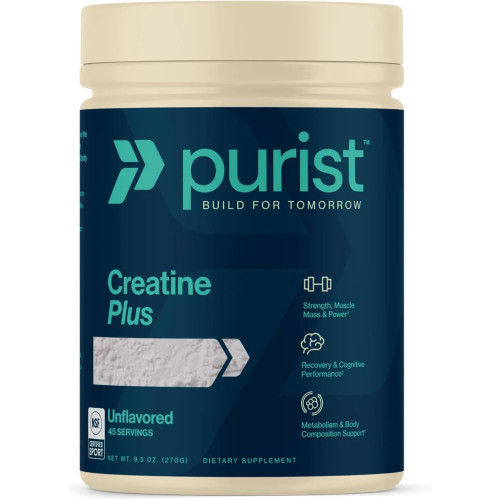 PURIST Protein Creapure Creatine Plus Monohydrate | Workout Powder Supplement | Women Men Muscle Strength Energy Recovery | Clean Nutrition | NSF Certified | Contains Sugar Free Stevia (Unflavored)