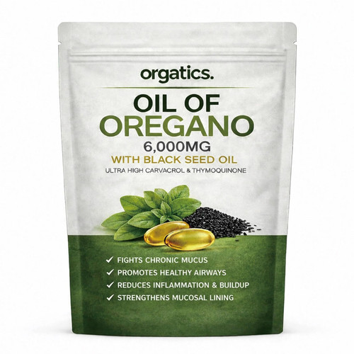 orgatics Oregano & Black Seed Softgels, with Cold-Pressed Black Seed and MCT, Non-GMO, Gluten Free