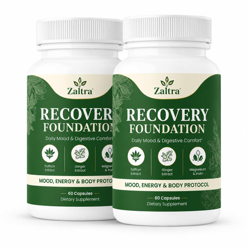 Zafira Recovery Foundation, Zafira Saffron Organics Recovery, 60 Capsules, for Energy & Focus, All-Natural Ingredients, Digestive Comfort(2PCS)