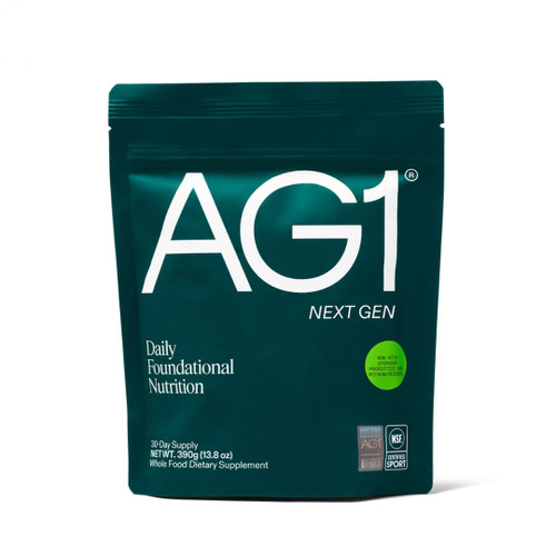 AG1 Next Gen, Greens Powder Supplement | Improve Gut Health | Multivitamin, Probiotic, Gluten Free, Vegan and Keto Friendly | 75 Vitamins - (30-Serving Pouch Only)