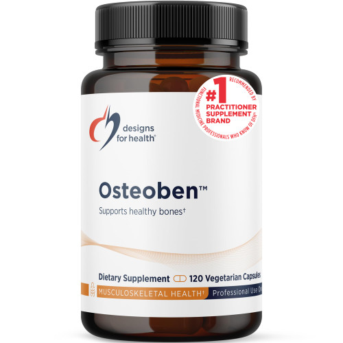 Designs for Health Bone Support Formula - Osteoben with Soy-Free Genistein Complex - Non-GMO Bone Vitamins Supplement with Vitamin D, K, Zinc, Calcium + Magnesium (120 Capsules)