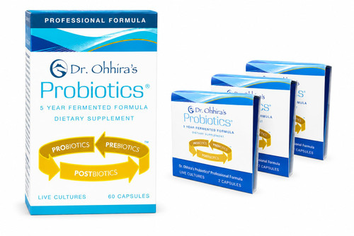 Essential Formulas Dr. Ohhira's Probiotics Professional Formula - 60 Capsules with Bonus 3 Travel Size Samples (6 Capsules Bonus)