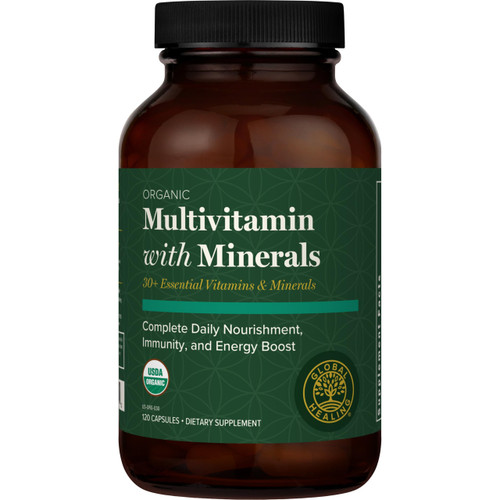Global Healing Center - USDA Organic Multivitamin for Women & Men - Vitamins Include A, C, D, & More for Your Overall Health & Wellness Needs - Complete Daily Multi Vitamin Nourishment (120 Capsules)