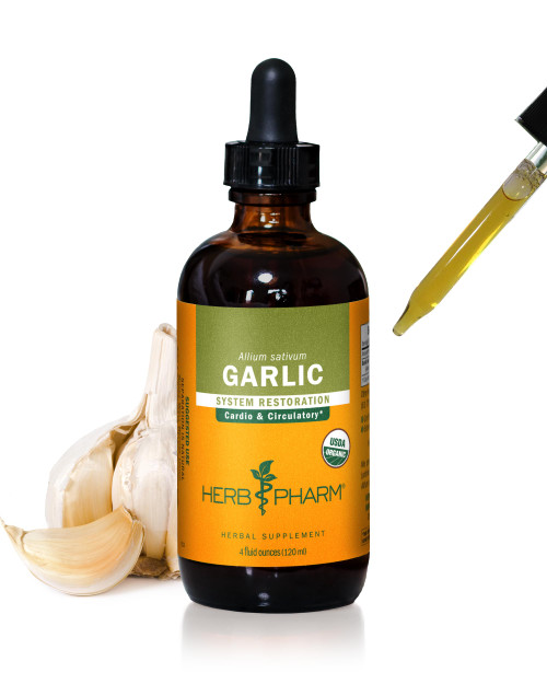 Herb Pharm Certified Organic Garlic Liquid Extract for Cardiovascular and Circulatory Support - 4 Ounce