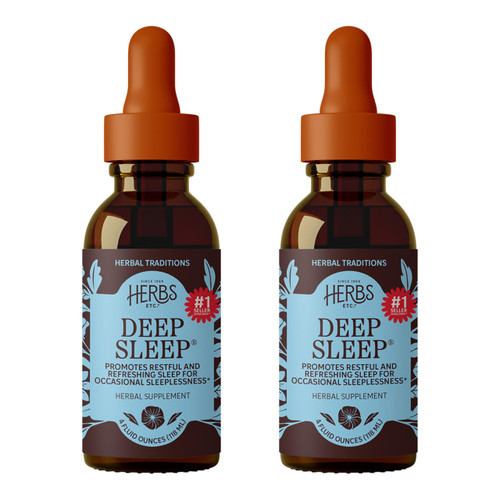 Herbs Etc. Deep Sleep Classic Liquid Extract - Holistic Rest Supplement for Restful Sleep - Chamomile, Lemon Balm Extract & Passionflower - Melatonin-Free - 4 fl oz (157 Servings, 2-Pack)