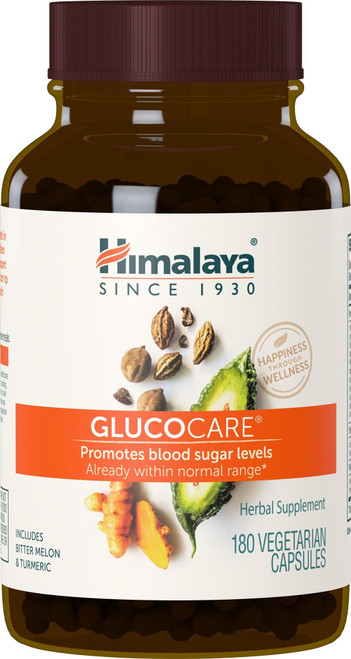 Himalaya GlucoCare – Herbal Glucose Metabolism & Pancreatic Support with Bitter Melon, Gymnema, Triphala & Turmeric – Natural Blood Sugar Support – Vegan, Non-GMO, Gluten-Free – 180 Capsules