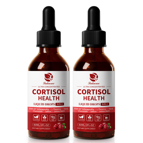 Cortisol Supplements for Women, Cortisol Reducer Manager Detox with KSM-66® Ashwagandha, Kava, Lemon Balm & Vitamin C B5 B6, Lower Cortisol, Hormone Harmony Liquid Drops, 2 FL.OZ, Cranberry Flavor