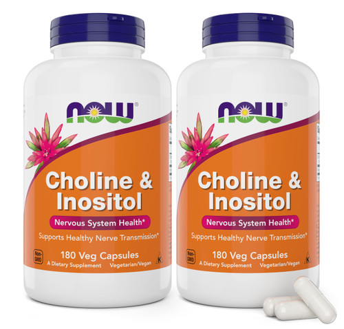 Now Choline & Inositol, 180 Vegetarian Capsules (Pack of 2)