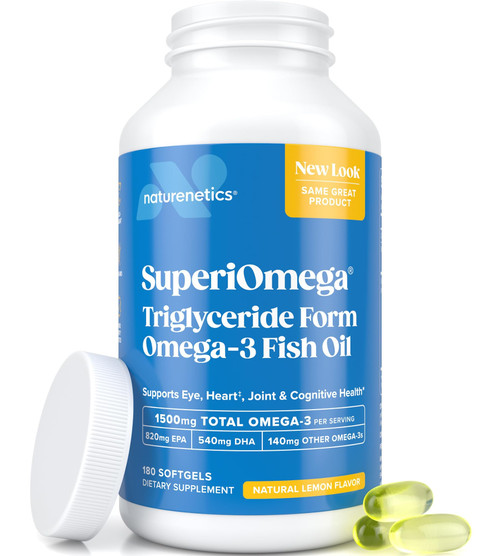 SuperiOmega rTG Triglyceride Form Omega 3 Fish Oil 1500mg EPA DHA 180ct