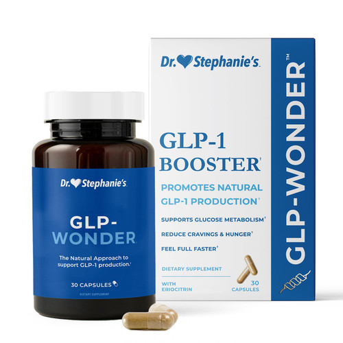 Pharmaganics Dr. Stephanie's GLP-Wonder Natural GLP-1 Boosting Supplement - Control Hunger & Appetite, Fight Cravings - Side-Effect Free Support
