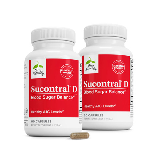 Terry Naturally Sucontral D - B-Complex & Folate Supplement - Carbohydrate Metabolism Support - Vitamin & Mineral Supplement with Zinc & Chromium - 60 Capsules (Pack of 2)