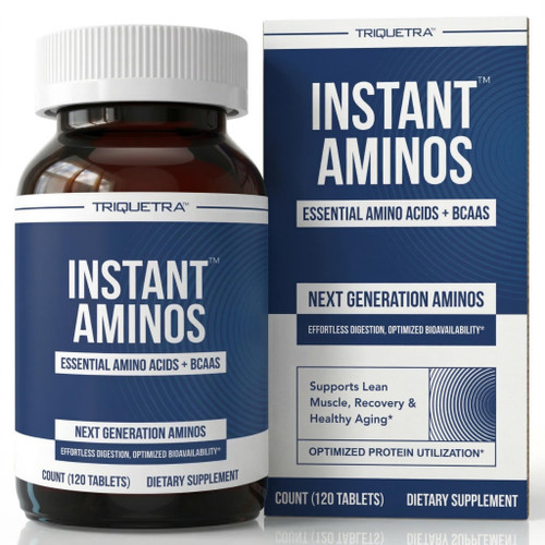 Instant Aminos Tablets - EAA+BCAA - 10 Essential Amino Acids Supplement - Rapid Absorption, No Digestion Required - Supports Lean Muscle, Recovery & Aging - 321% DIAAS Protein Score (1 month supply)