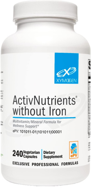 XYMOGEN ActivNutrients without Iron - No Iron Multivitamin for Wellness Support - Energy Production & Immune Support - Antioxidant Activity - Gluten-Free & Dairy-Free - 240 Count