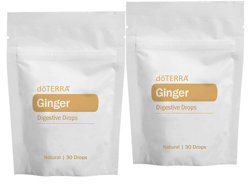 doTERRA Ginger Throat Digestive Drops 30 Count Bag (2 Pack)