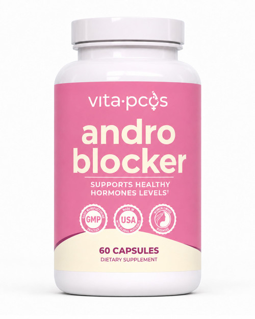 VITA-PCOS AndroBlocker Supplement for Women - Stinging Nettle Capsules with Zinc & Inositol for Hair & Overall Well-Being - Saw Palmetto for Women Energy, Vitality, & Daily Wellness - 60 Capsules