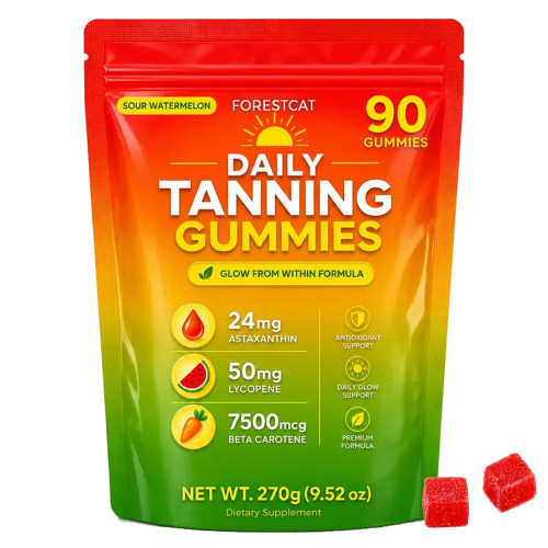 HILUCID Tanning Gummies, Tanning Gummies for Women, Astaxanthin, Lycopene & Beta Carotene, Sour Watermelon Flavor Gummies, Daily Glow Support Formula, 90 Gummies