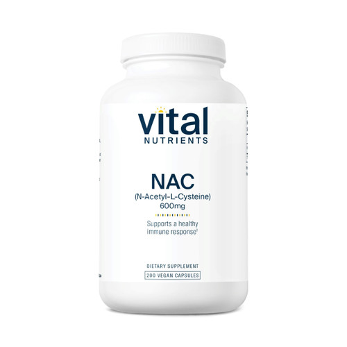 Vital Nutrients NAC 600mg - N-Acetyl Cysteine - Vegan NAC Supplement - Antioxidant for Sinus, Liver, Immune, and Respiratory Health* - Gluten, Dairy, Soy Free - 200 Capsules